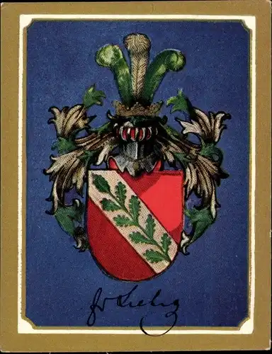 Sammelbild Ruhmreiche deutsche Wappen Bild 229 Justus Freiherr von Liebig, Chemiker