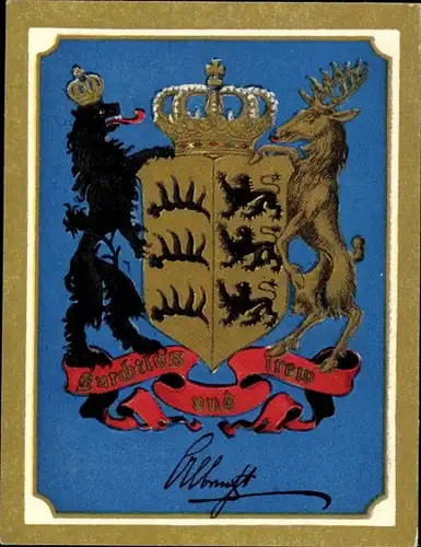 Sammelbild Ruhmreiche deutsche Wappen Bild 127 Albrecht Herzog v. Württemberg, Heerführer