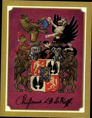 Sammelbild Ruhmreiche deutsche Wappen Bild 188 Christian Freiherr von Wolff, Philosoph