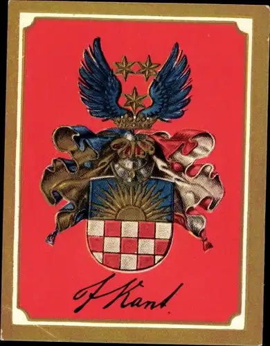 Sammelbild Ruhmreiche deutsche Wappen Bild 189, Immanuel Kant, deutscher Philosoph