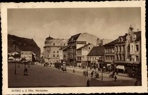 Ak Ústí nad Labem Aussig an der Elbe, Marktplatz