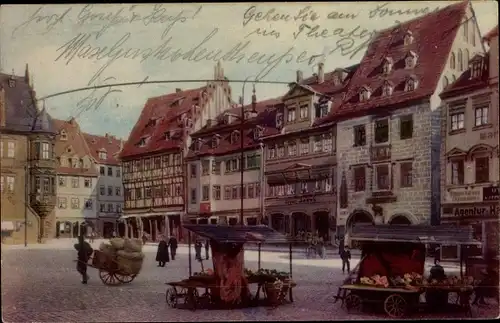 Ak Coburg in Oberfranken, Marktplatz Ostseite