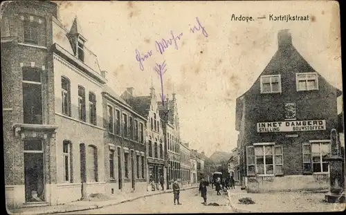 Ak Ardoye Ardooie Westflandern, Kortrijkstraat, In het Damberd