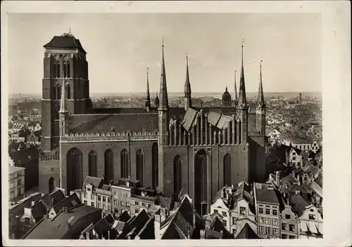 Ak Gdańsk Danzig, Marienkirche, Südseite