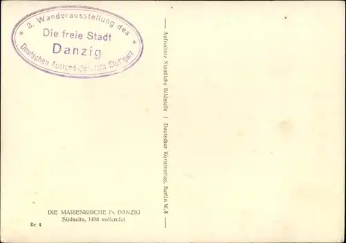 Ak Gdańsk Danzig, Marienkirche, Südseite