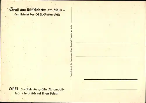 Ak Rüsselsheim am Main Hessen, Opel Automobil-Fabrik, Opelwerk