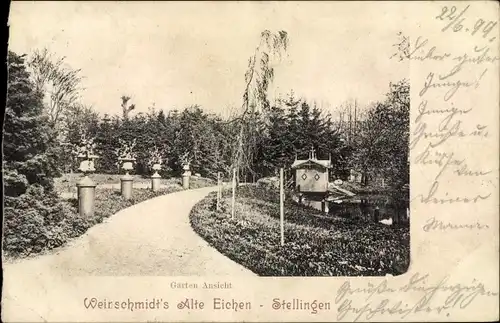 Ak Hamburg Eimsbüttel Stellingen, Weinschmidt's Alte Eichen, Gartenpartie