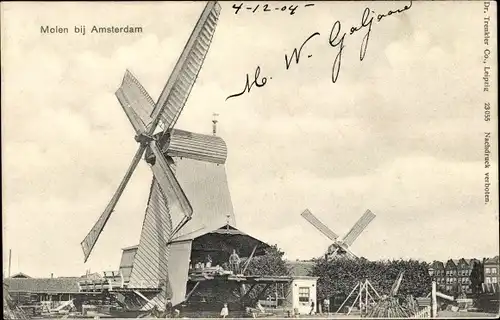 Ak Amsterdam Nordholland Niederlande, Molen, Windmühlen