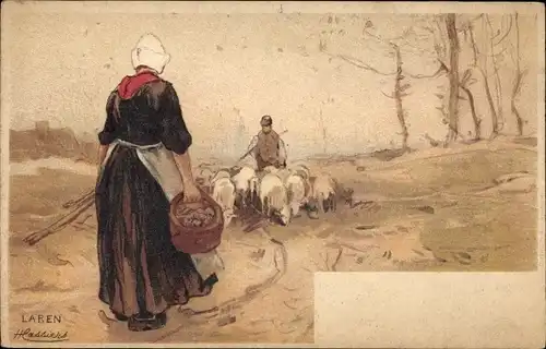 Künstler Litho Laren Gelderland, Schafhirten