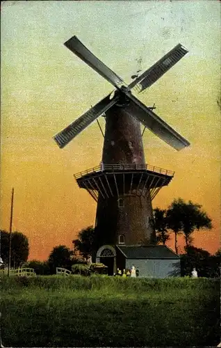 Ak Wateringen Südholland, Molen Windlust, Windmühle