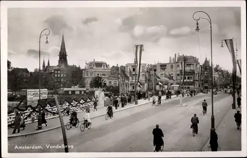 Ak Amsterdam Nordholland Niederlande, Vondelbrug