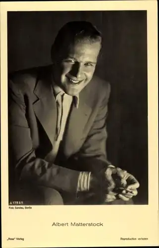 Ak Schauspieler Albert Matterstock, Portrait