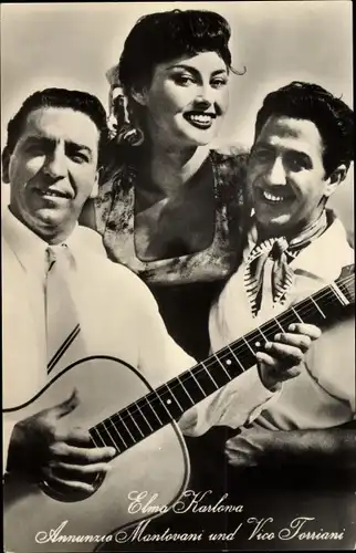 Ak Schauspielerin Elma Karlowa, Schauspieler Annunzio Mantovani, Vico Torriani, Gitarren der Liebe