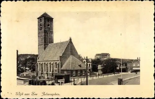 Ak Wijk aan Zee Beverwijk Nordholland Niederlande, Julianaplein, Kirche