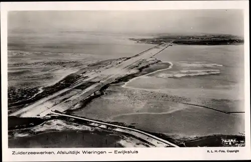 Ak Wieringen Hollands Kroon Nordholland Niederlande, Zuiderzeewerken, Afsluitdijk, Ewijksluis