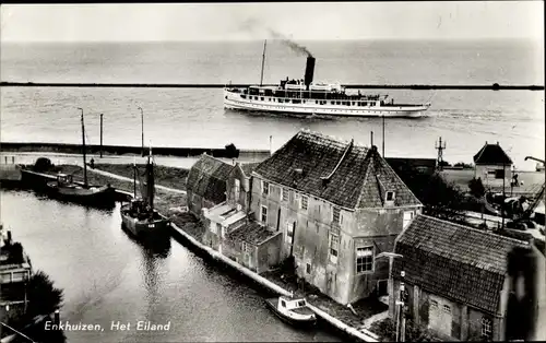 Ak Enkhuizen Nordholland Niederlande, Het Eiland, Dampfer