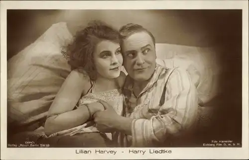 Ak Schauspielerin Lilan Harvey, Schauspieler Harry Liedtke, Filmszene