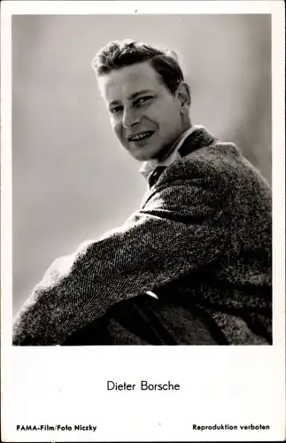 Ak Schauspieler Dieter Borsche, Portrait, Sakko, Kragen