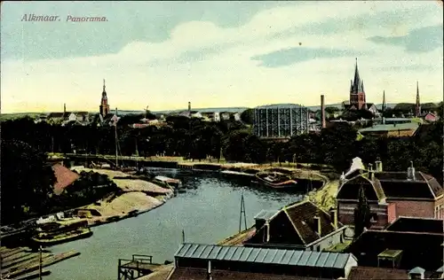 Ak Alkmaar Nordholland Niederlande, Panorama