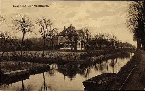 Ak Bennebroek Nordholland Niederlande, Partie am Wasser