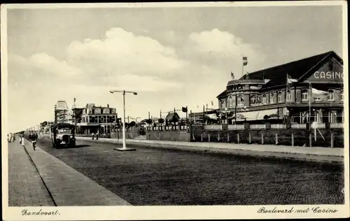 Ak Zandvoort Nordholland Niederlande, Boulevard met Casino