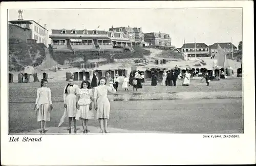 Ak Zandvoort Nordholland Niederlande, Het Strand, Mädchengruppe