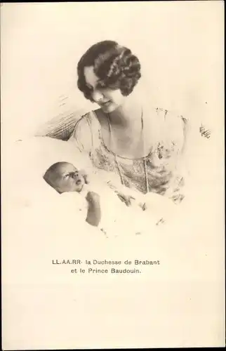 Ak Astrid von Schweden, S.A.R. la Duchesse de Brabant et le Prince Baudouin, Portrait