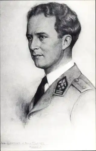 Künstler Ak König Leopold III. von Belgien, Portrait