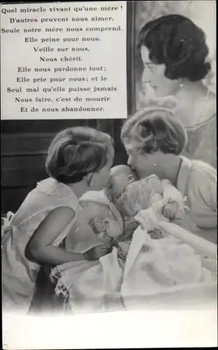 Ak Königin Astrid, Princesse Josephine Charlotte, le Prince Baudouin, Le Prince de Liége