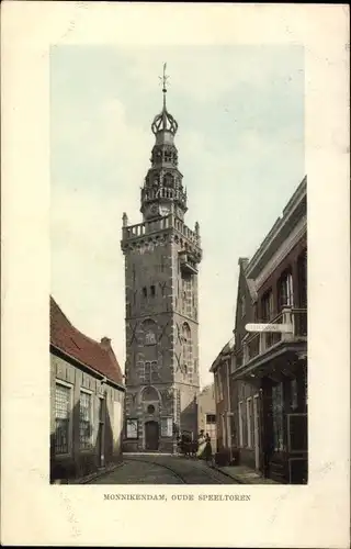 Ak Monnickendam Waterland Nordholland Niederlande, Oude Speeltoren