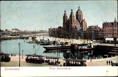 Ak Amsterdam Nordholland Niederlande, Prins Hendrikkade
