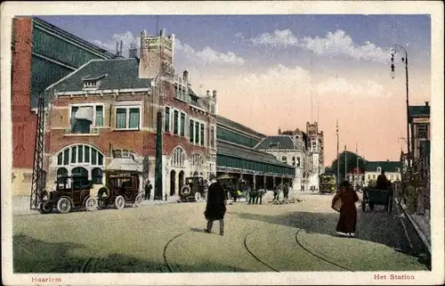 Ak Haarlem Nordholland Niederlande, Het Station