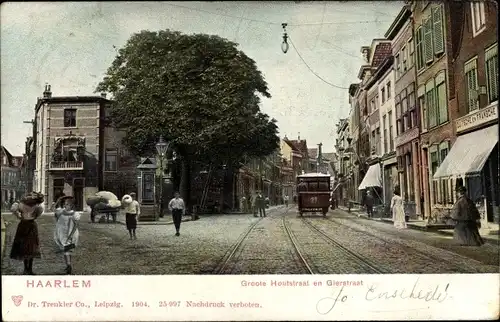 Ak Haarlem Nordholland Niederlande, Groote Houtstraat en Gierstraat