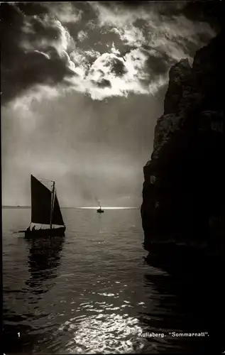 Ak Kullaberg Schweden, Sommarnatt, Sommernacht, Segelpartie