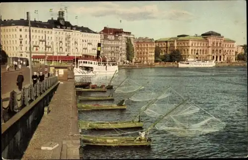 Ak Stockholm Schweden, Norrström, Grand Hotel, KAK och Nationalmuseum