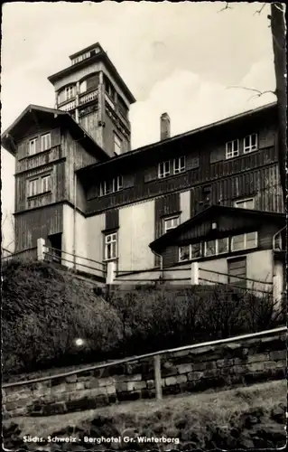 Ak Ostrau Bad Schandau Sächsische Schweiz, Berghotel Großer Winterberg