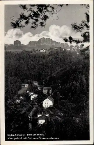 Ak Ostrau Bad Schandau in Sachsen, Schrammsteine, Panorama