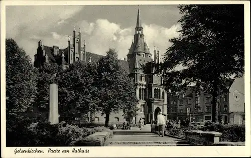 Ak Gelsenkirchen, Partie am Rathaus