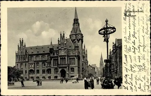 Ak Gelsenkirchen,  Rathaus, alte Laterne