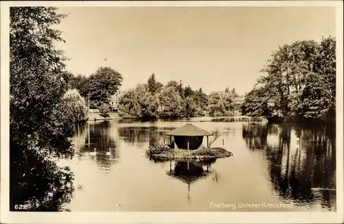 Ak Freiberg in Sachsen, Unterer Kreuzteich