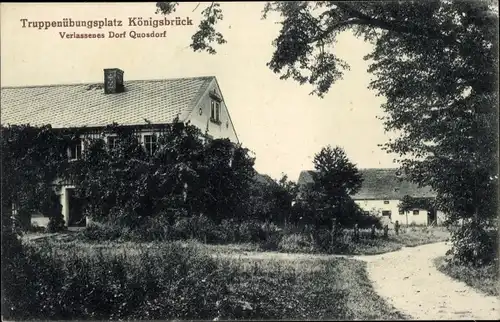 Ak Quosdorf Königsbrück in der Oberlausitz, Truppenübungsplatz, verlassenes Dorf Quosdorf