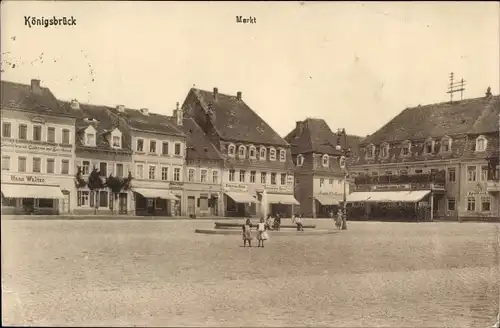 Ak Königsbrück in der Oberlausitz, Markt, Kolonialwarenhandlung