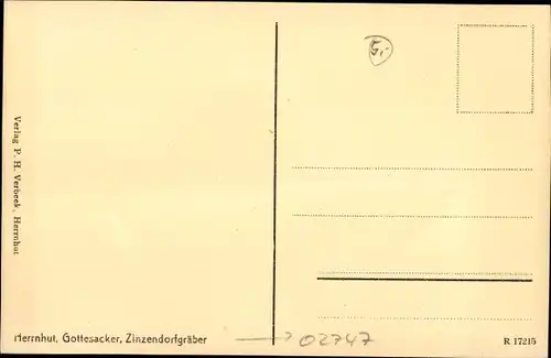 Ak Herrnhut in der Oberlausitz Sachsen, Gottesacker, Zinzendorfgräber