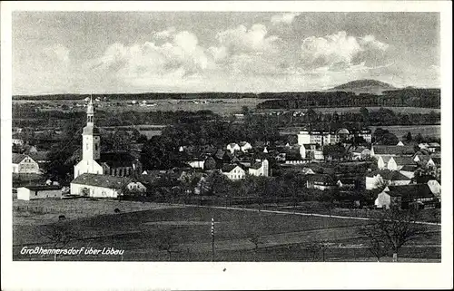 Ak Großhennersdorf Herrnhut in Sachsen, Panorama, Kirche