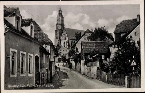 Ak Kamenz in Sachsen, Pulsnitzer Straße, Kirche