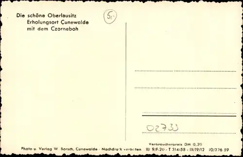 Ak Cunewalde Oberlausitz, Teilansicht mit dem Czorneboh