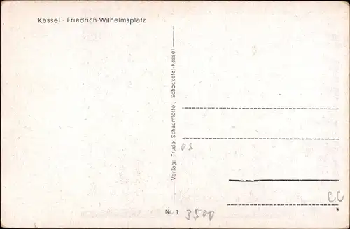 Ak Kassel in Hessen, Friedrich-Wilhelmsplatz, Kasseler Hof