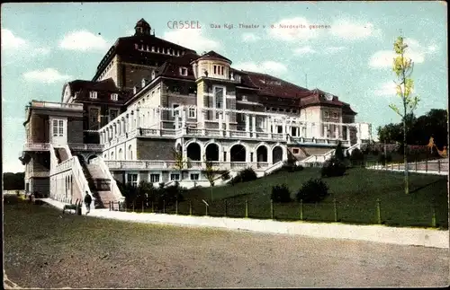 Ak Kassel in Hessen, Kgl. Theater von der Nordseite