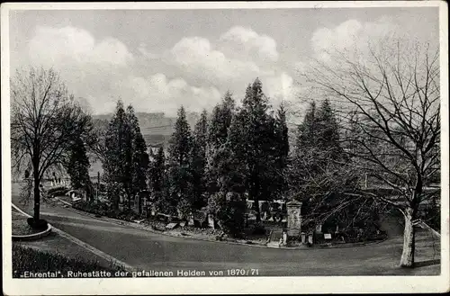 Ak Saarbrücken im Saarland, Ehrental, Ruhestätte der gefallenen Helden von 1870/71