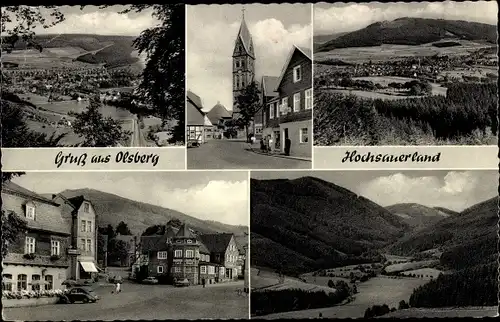 Ak Olsberg im Sauerland, Ortsansichten, Kirche, Panorama